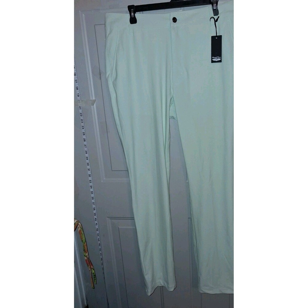 Straight Down Quest Golf Pants Men's 34x32 Mint Green NWT Performance Polyester